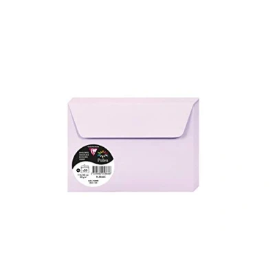 Afbeelding van Clairefontaine 5866C Pollen Enveloppen, 20 stuks, formaat C6, 114 x 162 mm, 120 g, ideaal voor uitnodigingen en correspondentie, lila, 1 verpakking