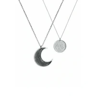 Afbeelding van Elli 2 PACK MOON Ketting, Dames, Maat: 45, Silver coloured