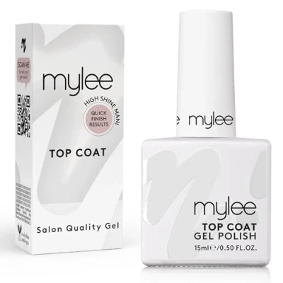 Image de Mylee Top Coat 10 ml UV/LED Soak Off Nail Art Manucure et Pédicure, Dure Jusqu&#039;à 2 Semaines, Facile à Appliquer, Sans Ecailles, Durable Sûr