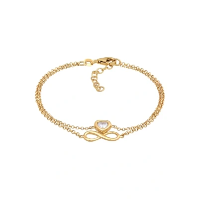Afbeelding van Elli Infinity Heart Armband goldcoloured, Dames, Maat: 16, Gold coloured