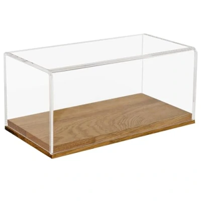 Afbeelding van HMF 46871 vitrine van acryl met houten sokkel voor automodellen, 24 x 12 11 cm, transparant