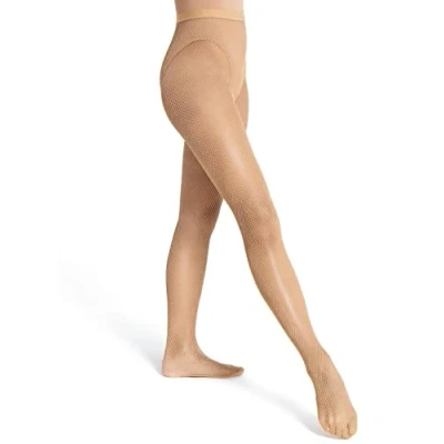 Image de Capezio Professional Fishnet Seamless Tight Collant pour femme, Caramel., S M