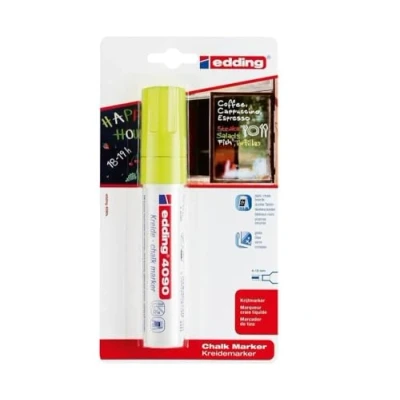 Afbeelding van Viltstift edding 4090 window schuin 4 15mm neon geel blister à 1 stuk