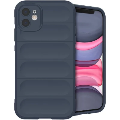 Afbeelding van iMoshion Hoesje Geschikt voor iPhone 11 Siliconen EasyGrip Backcover Donkerblauw