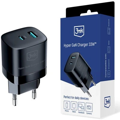 Afbeelding van 3mk Hyper GaN Charger Black Netlader 33W