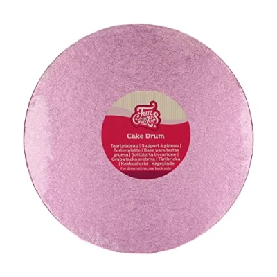 Afbeelding van FunCakes Cake Drum Rond Roze Ø25 cm / 12 mm Taartonderlegger Taartkarton
