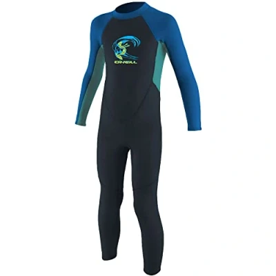 Afbeelding van O&#039;Neill Wetsuits Toddler Reactor II Back Zip Full wetsuit voor kinderen, leisteen/lichtblauw/oceaan, 34