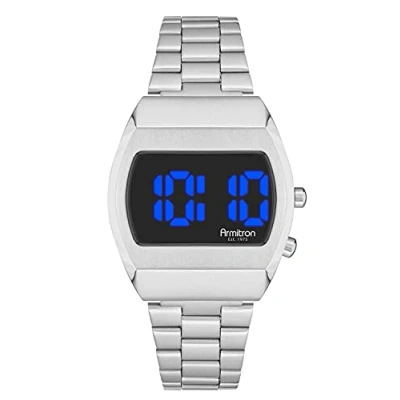 Image de Armitron Sport Retro Digital Chronograph Bracelet WatchSilver/Green