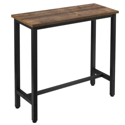 Afbeelding van WOLTU 1 X Bartafel Hoge tafel Bistrotafel met metalen structuur Spaanplaat tafelblad,Keukentafel Eettafel 100x40x100cm,Vintage hout BT33hov
