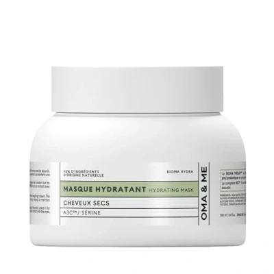 Afbeelding van OMA &amp; ME Masque Hydratant Cheveux Secs Nourrit en Profondeur et Hydrate Dans la Durée Soin A3C Sérine 98% d&#039;Ingrédients d&#039;Origine Naturelle, Fabriqué France 250ml