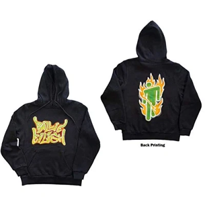 Afbeelding van Billie Eilish Airbrush Flames Blohsh Hoodie/trui XL Grijs