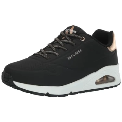 Afbeelding van Skechers Uno Shimmer Away Damessneakers, Zwart en wit., 38.5 EU