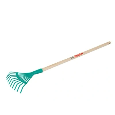Afbeelding van Klein Toys Bosch tuin bladhark 93x20x5 cm incl. houten steel en een ophangoog groen