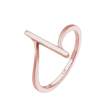 Afbeelding van Elli BAND GEO COOL Basic Minimal Ring Rose goldcoloured, Dames, Maat: 54, gold coloured