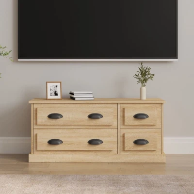 Afbeelding van Tv meubel 100x35,5x45 cm bewerkt hout sonoma eikenkleurig