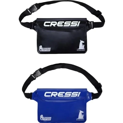 Afbeelding van Cressi Kangaroo Dry Pouch bundel zwart + blauw 2 waterdichte hoesjes voor mobiele telefoon en voorwerpen, 1 blauw, één maat, uniseks volwassenen