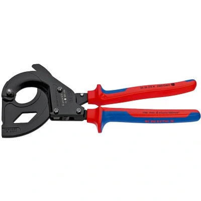 Afbeelding van KNIPEX 95 32 315 A kabelschaar (ratelprincipe) voor SWA kabels, met meer componentengrepen zwart gelakt mm