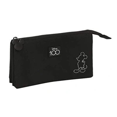Afbeelding van Pennenetui met 3 vakken Mickey Mouse Clubhouse Zwart (22 x 12 cm)
