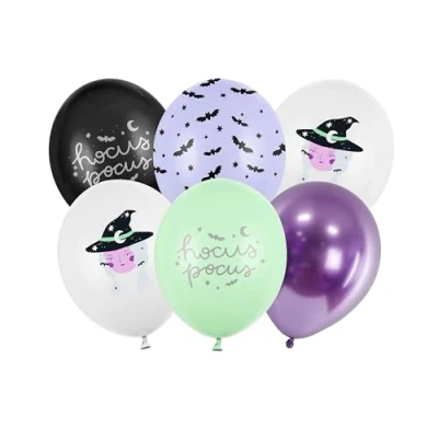 Afbeelding van Partydeco 6 Ballonnen Halloween Heks mix