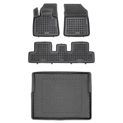 Afbeelding van M MOTOS Rubberen vloermat en kofferbakmat van PE kunststof voor Citroen C4 Picasso II 2013 2018 Verbeter je reiscomfort met de antislip automat mat