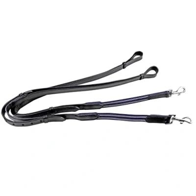 Image de HKM Rênes Fixes avec Élastique Noir Poney
