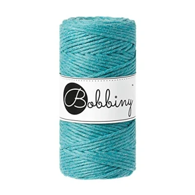 Afbeelding van Bobbiny Macramé garen, 3 mm, 100 m, groenblauw