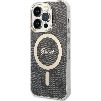 Afbeelding van Guess IML 4G Back Case (MagSafe Compatible) Geschikt voor Apple iPhone 15 Pro Max (6.7&quot;) Grijs