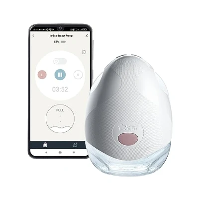 Afbeelding van Tommee Tippee elektrische draagbare borstkolf handsfree borstvoedingspomp in de beha draagbaar 1 massage en 8 express modi batterijduur van 4 uur