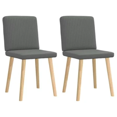 Afbeelding van vidaXL Eetkamerstoelen 2 st stof donkergrijs