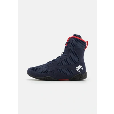 Afbeelding van Venum Contender Boxing Shoes Unisex Trainingsschoen, Maat: 42, Navy blue/red Imitatieleer/ textiel