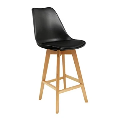 Afbeelding van THE Home DECO Factory Scandinavische Houten Barkruk H. 105 Cm Zwart