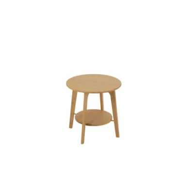 Afbeelding van J Line bijzettafel Rond bamboe naturel small