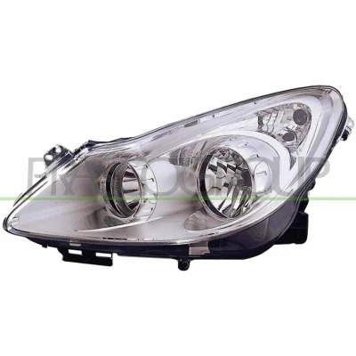 Afbeelding van PRASCO OP0344904 Koplampen Links H7, H1 chroom Zonder afregelmotor voor LWR OPEL: Corsa D Hatchback