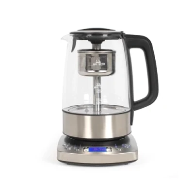Afbeelding van livoo draadloze waterkoker 1.7l 2000w glas/grijs DOD209