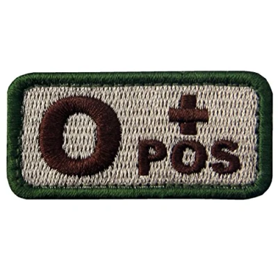 Afbeelding van Tactische Type O Positieve Bloedgroep Geborduurd Embleem Haak en Loop Patch, Multitan