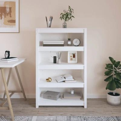 Afbeelding van Boekenkast 80x35x126 cm massief grenenhout wit