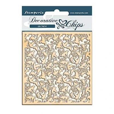 Afbeelding van Stamperia Winter Tales Ramage Decorative Chips (SCB65) (DISCONTINUED)
