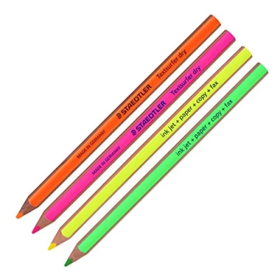Afbeelding van Staedtler Textsurfer 4 stuks 128 64 droge markeerstiften voor inkjet, papier, kopiëren, fax (kleurmix, potloden) per