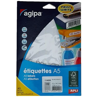 Afbeelding van Etui A5 1792 witte etiketten, 12 x 18,3 mm