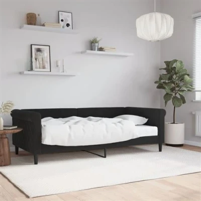 Afbeelding van vidaXL Slaapbank met matras 90x190 cm fluweel zwart