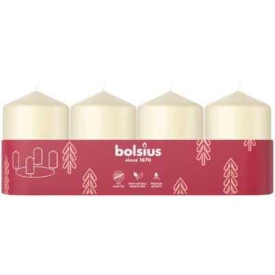 Afbeelding van Bolsius Stompkaars 60/40 4 stuks per verpakking Soft Pearl