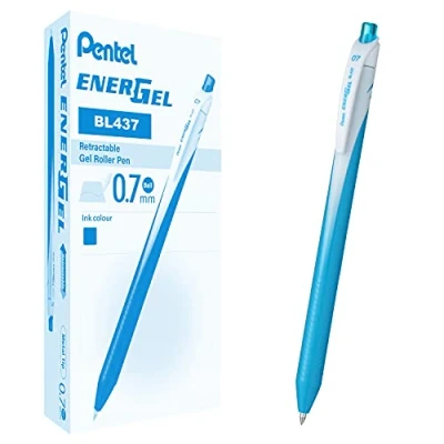 Afbeelding van Pentel BL437 Energel Slim Roller Snap 0,7 mm, lichtblauw, 12 stuks