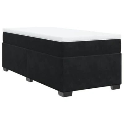 Afbeelding van vidaXL Boxspring met matras fluweel zwart 90x200 cm