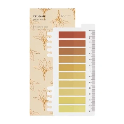 Afbeelding van Ordinate Lot de 200 notes adhésives transparentes pour marquage, bandes adhésives, marqueurs page, autocollantes, esthétiques, Full Color of Gradient (F pièces Tangerine Gold)