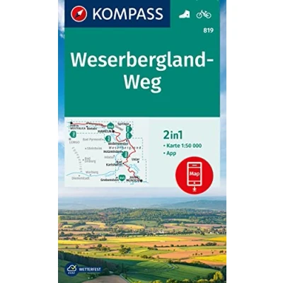 Afbeelding van KOMPASS Wanderkarte 819 Weserbergland Weg 1:50.000