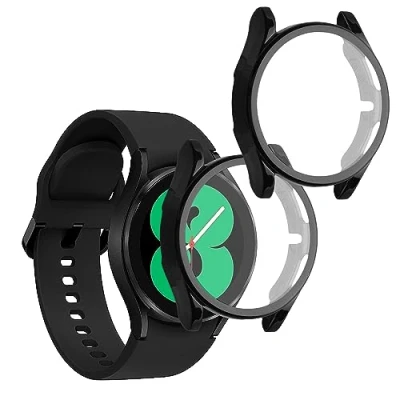 Afbeelding van kwmobile 2x smartwatch hoes geschikt voor Samsung Galaxy Watch 4 (40mm) hoesje Siliconen sporthorloge cover Activity tracker case in zwart /