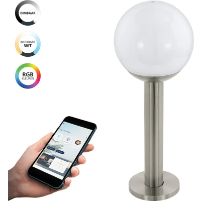 Afbeelding van EGLO connect.z Nisia Z Smart Sokkellamp Buiten E27 52,5 cm Grijs/Wit Instelbaar RGB &amp; wit licht Dimbaar Zigbee