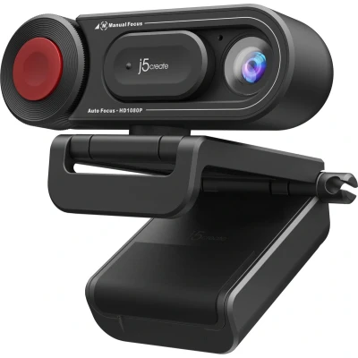 Afbeelding van j5create JVU250 N Full HD webcam 1920 x 1080 Pixel Geïntegreerd afdekpaneel, Microfoon, Klemhouder