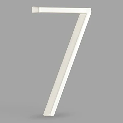 Afbeelding van HASWARE Zwevend huisnummerbord 5 inch (12 cm) moderne deurnummers verkeersbord adreshuisnummers, zwart metaal (Wit, 7)