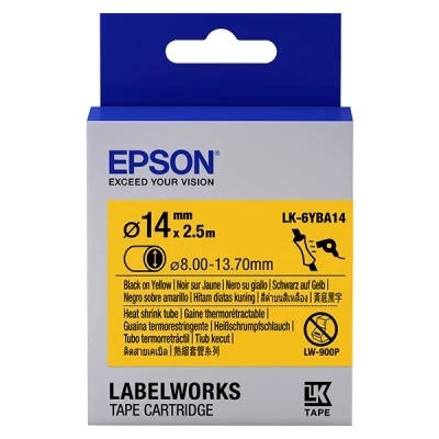 Image de Epson LabelWorks LK 6YBA14 Noir sur jaune Rouleau (1,4 cm x 2,5 m) 1 rouleau(x) tube pour LW 1000, 300, 400, 600, 700, 900, Z5000, Z5010, Z700, Z710, Z900